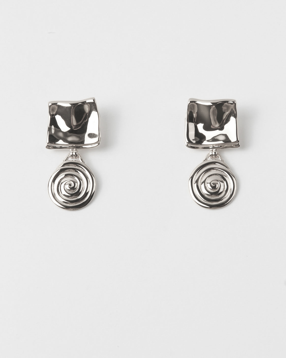 Swirl Fold Earrings Silver Plated REJINA PYO