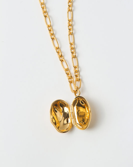 Molten Locket Necklace Gold Plated