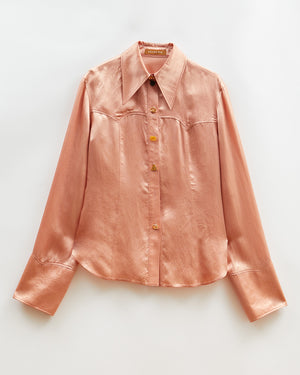 Camille Shirt Acetate Satin Pink