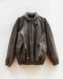 Becca Jacket Faux Leather Distressed Brown