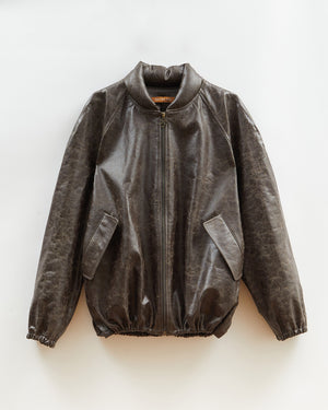 Becca Jacket Faux Leather Distressed Brown