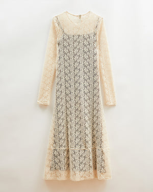 Micah Dress in Floral Lace Cream