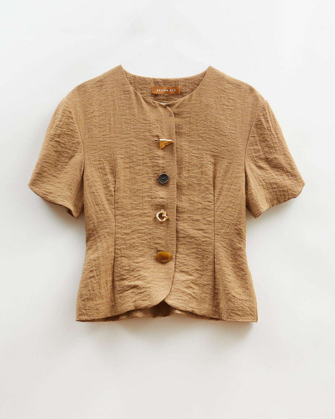 Cody Blouse Viscose Linen Blend Caramel – REJINA PYO