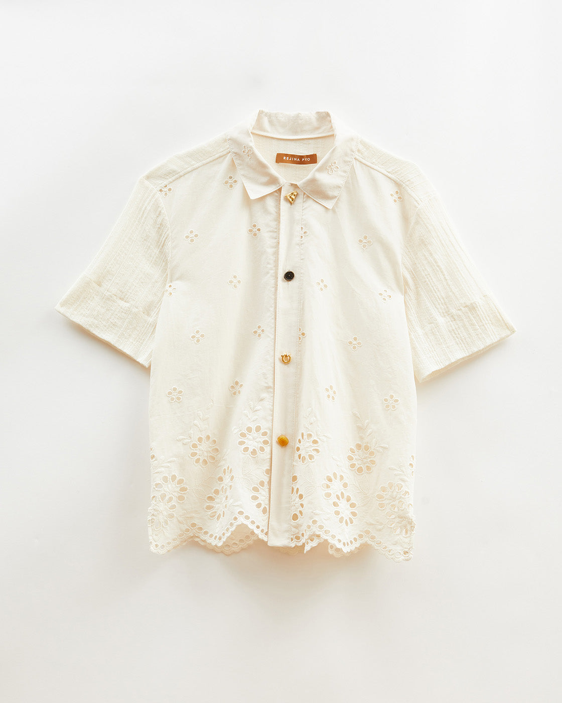 Marty Shirt Cotton Embroidery Cream