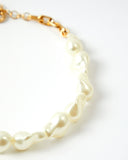Chain Choker Glass Pearl Gold