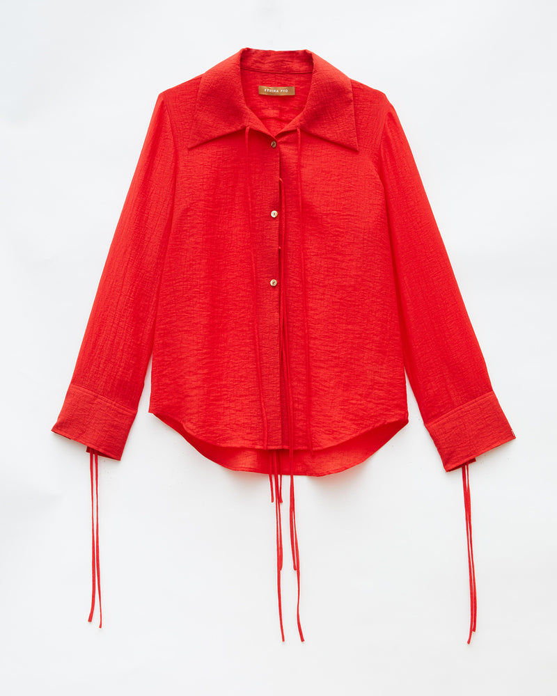 Saskia Shirt Tencel Blend Red – REJINA PYO