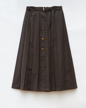 Noor Skirt Wool Blend Suiting Coffee