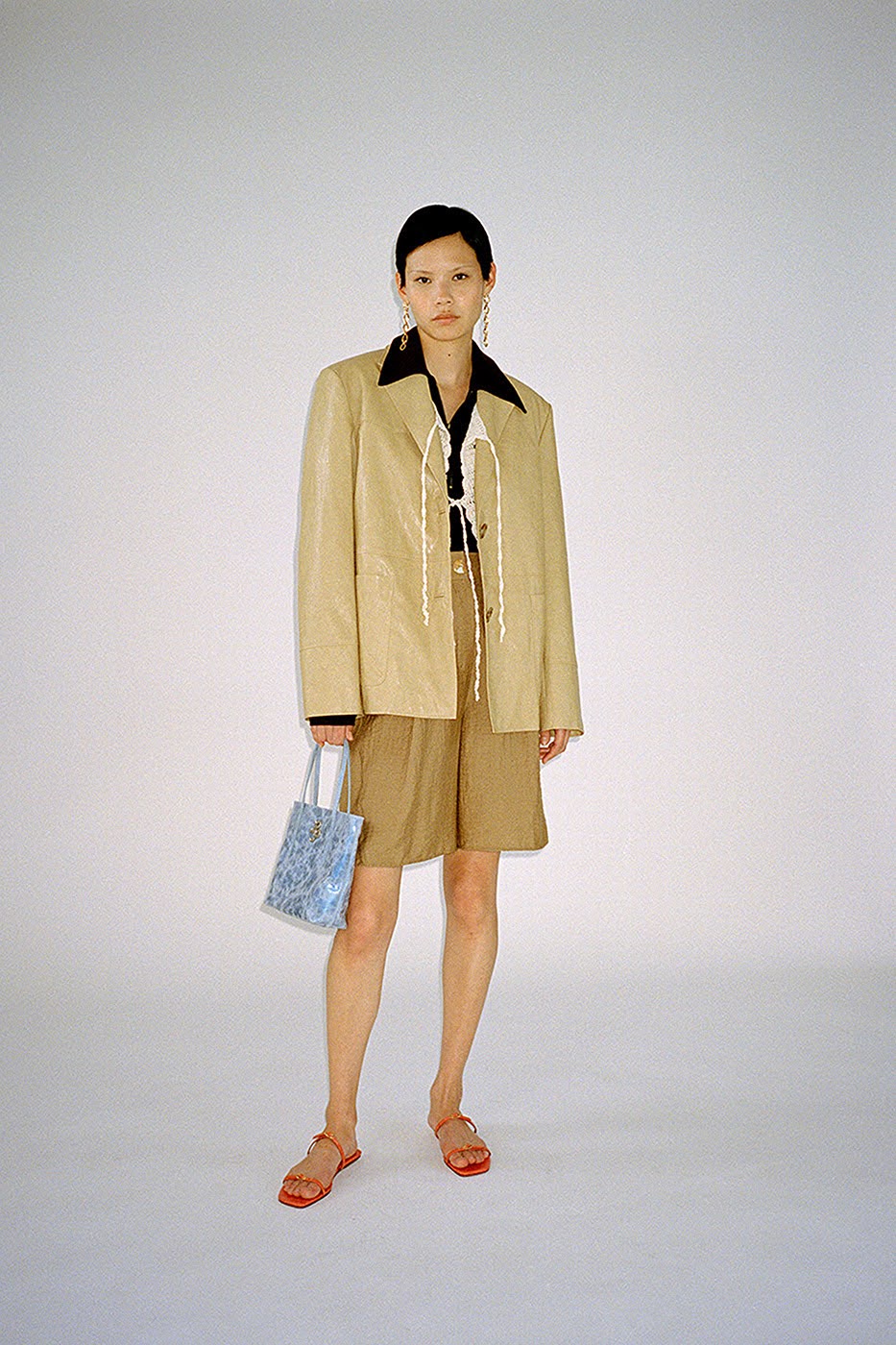 Andrea Jacket Faux Leather Beige – REJINA PYO