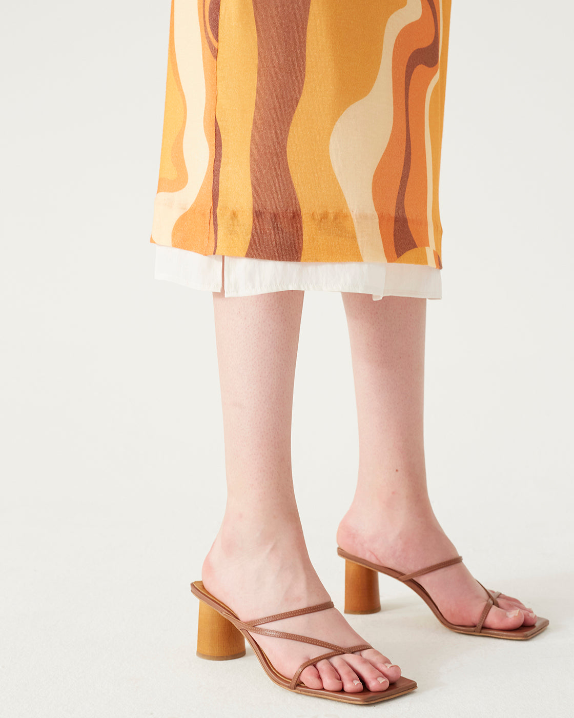 Mirren Skirt Tencel Print Orange