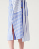 Yana Dress Cotton Pinstripe Blue