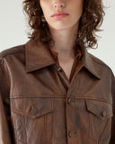 Theo Jacket Faux Leather Brown