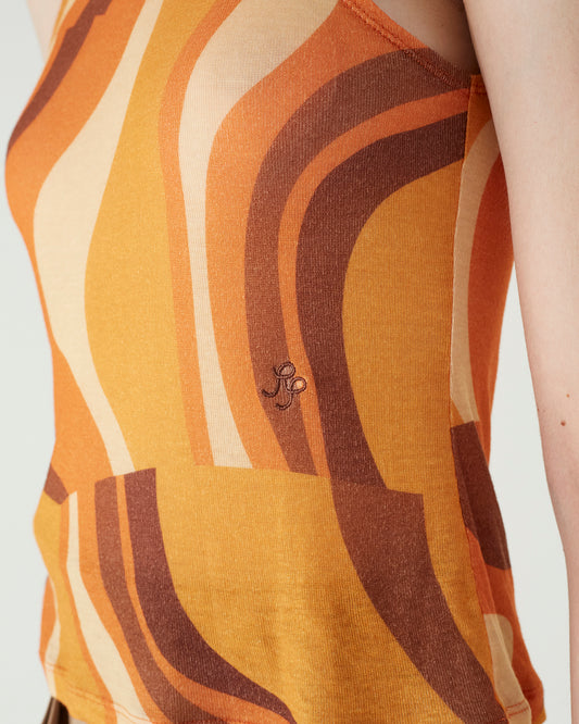 Bryn Top Tencel Print Orange