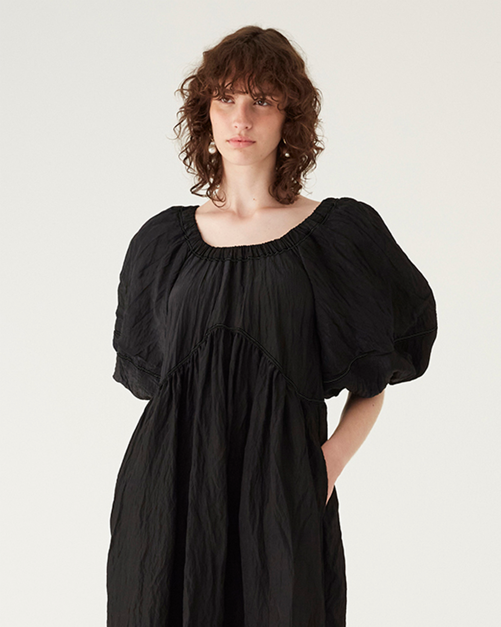 Terry Dress Viscose Blend Black - Special Price
