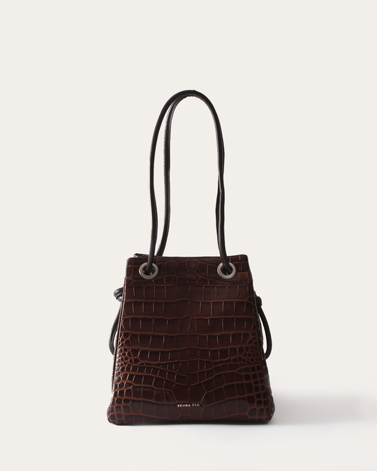 Rita Bucket Leather Embossed Brown