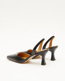 Squared Slingback 65mm Leather Black