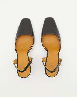 Squared Slingback 65mm Leather Black