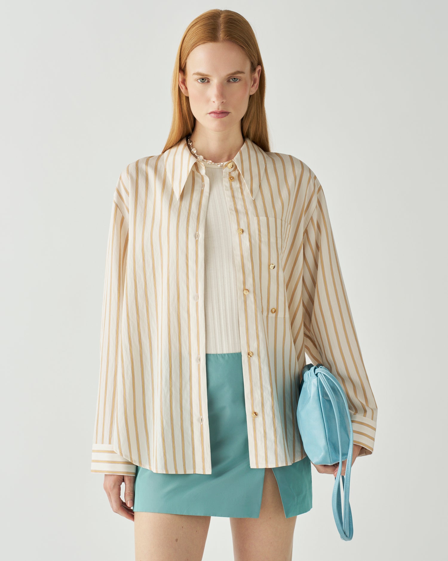 REJINA PYO オーバーサイズ ブラウス Caprice Shirt Organic Cotton Blue – REJINA PYO