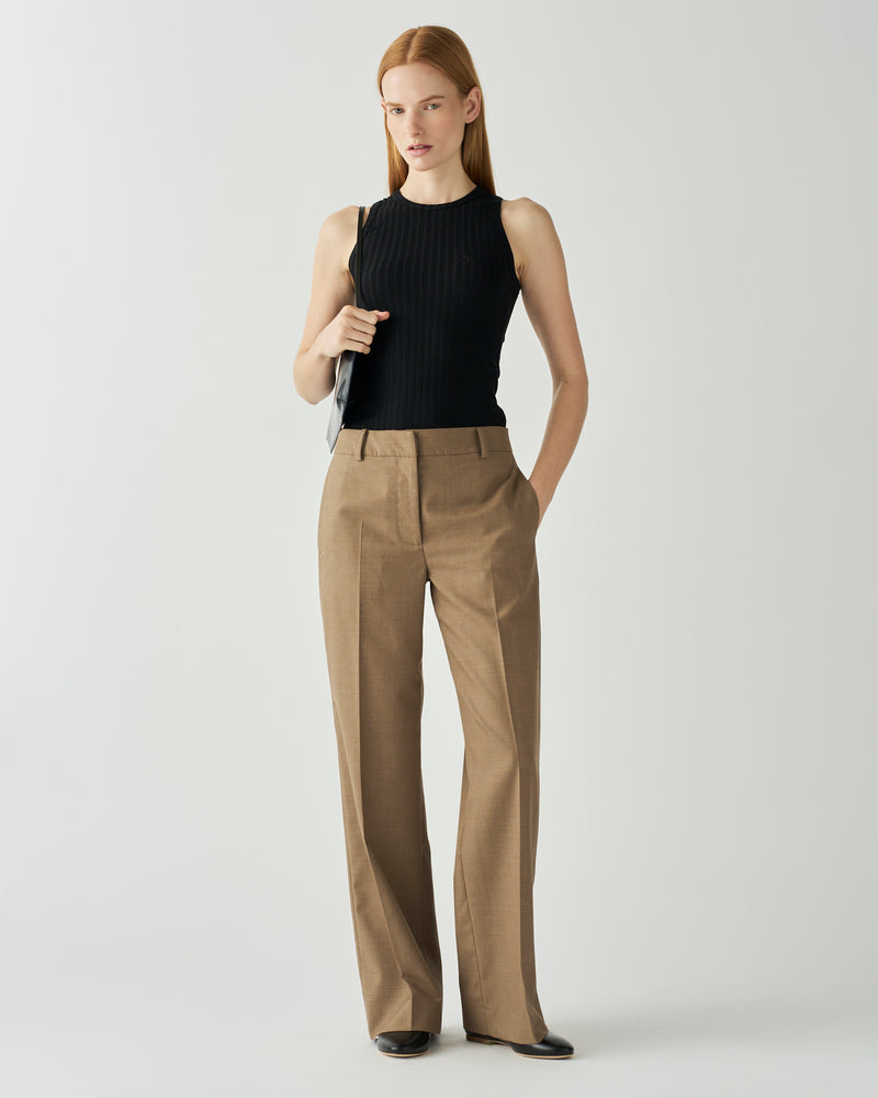 Cathy Trousers Wool Suiting Walnut