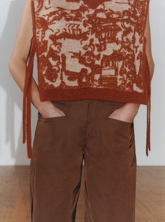 Citro Vest Alpaca Blend Jacquard Brown