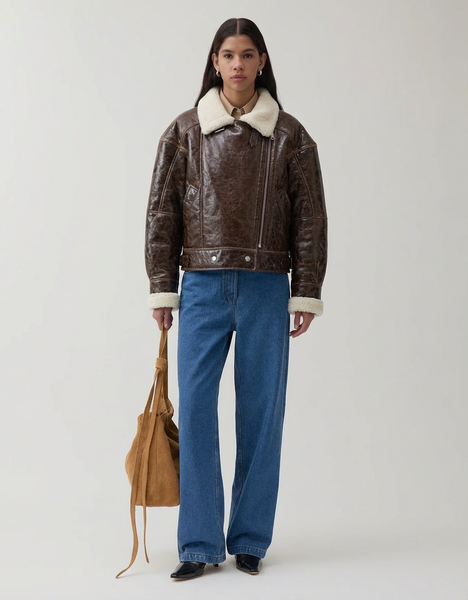Jordan Jacket Shearling Brown – REJINA PYO
