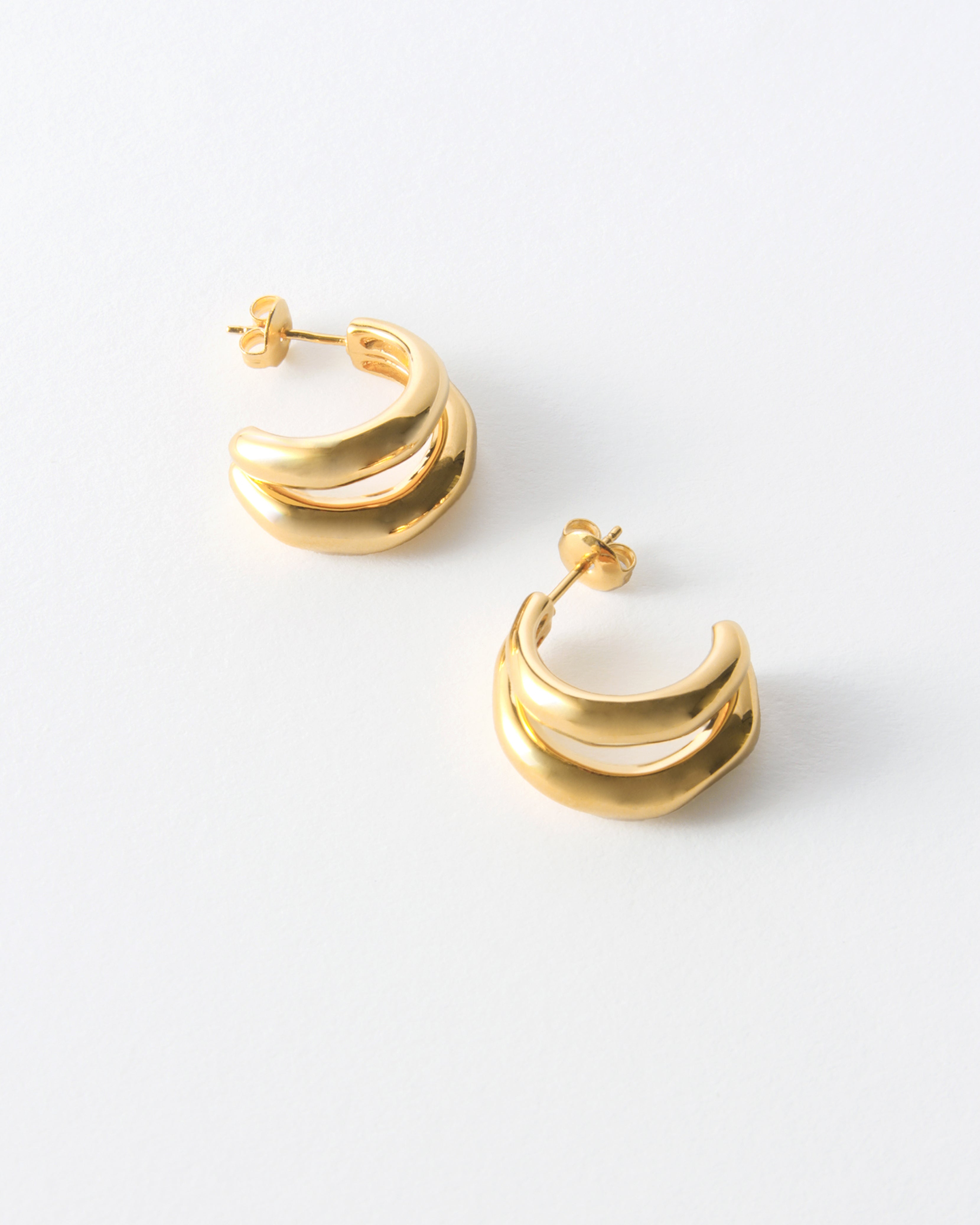 Double Hoops Gold Plated – REJINA PYO