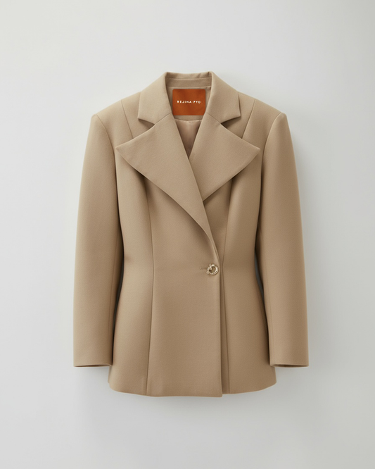 Leila Blazer Cotton Silk Double-face Beige