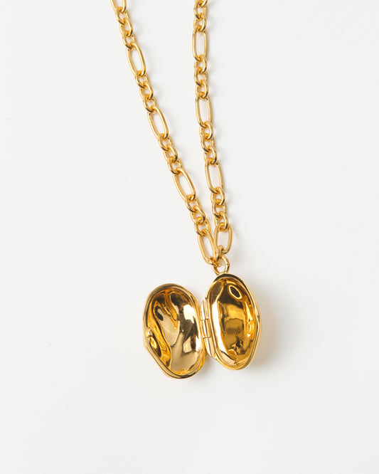 Molten Locket Necklace Gold Plated