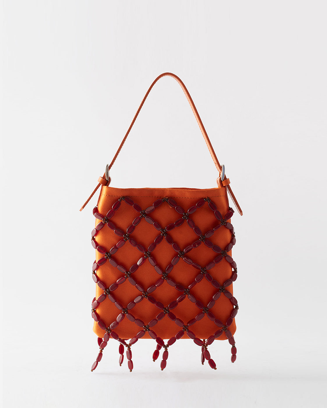 Red Luxury leather Handbag Freda