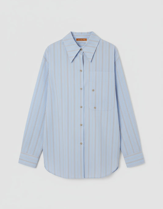 Ellis Shirt Cotton Stripe Blue