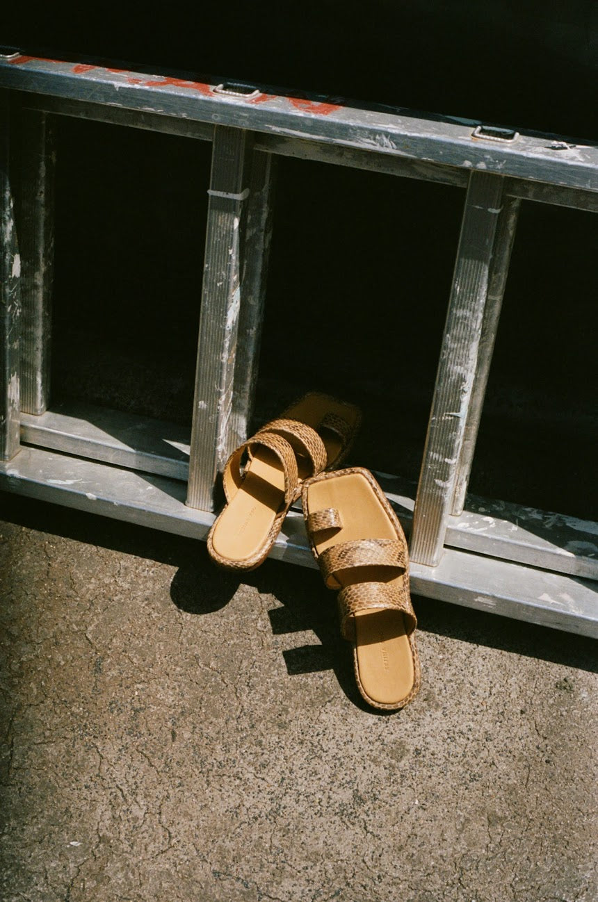 Larissa Flat Sandal 10mm Leather Brown