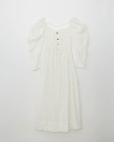 Nora Dress Cotton Striped Jacquard White