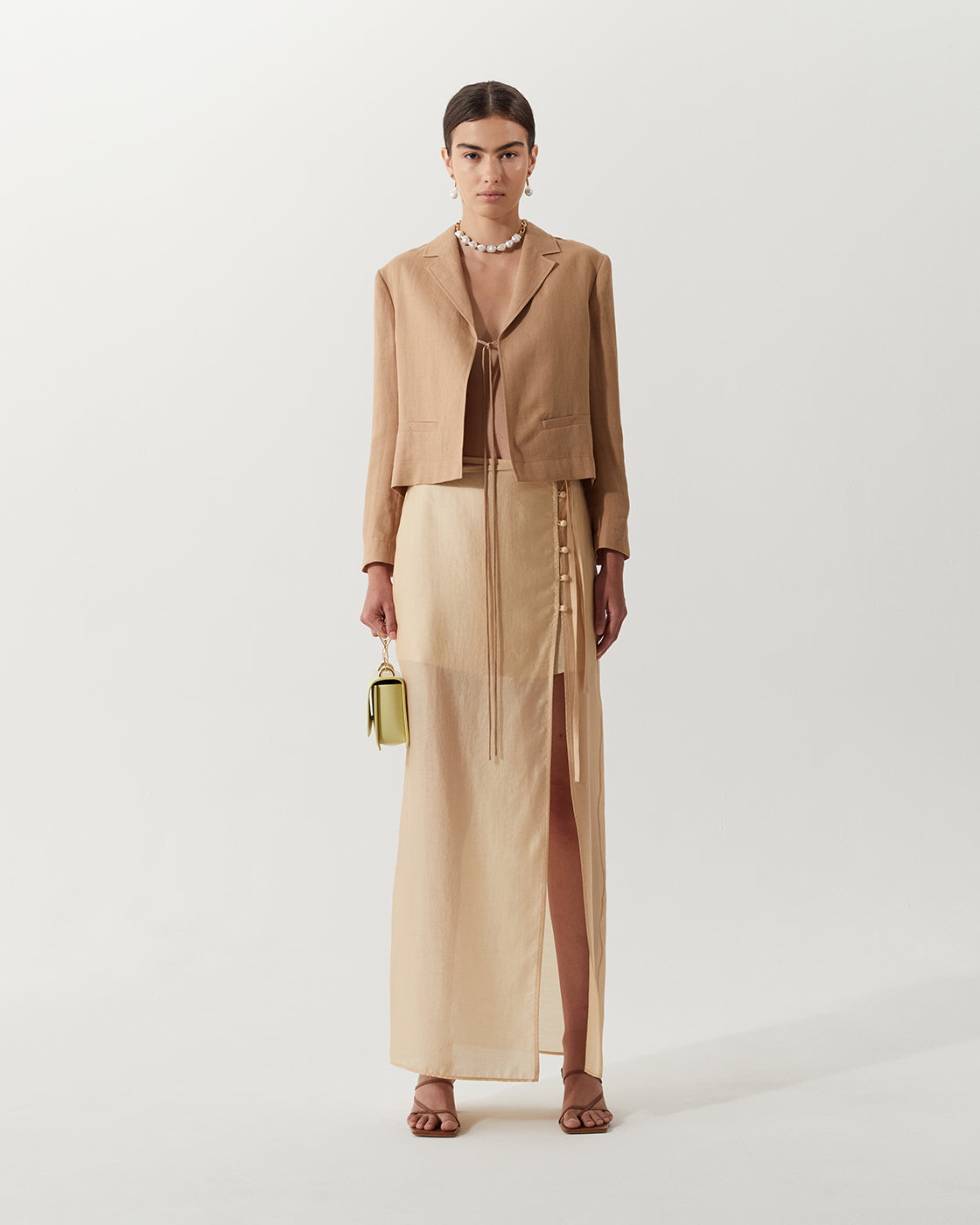 Elani Blazer Linen Beige