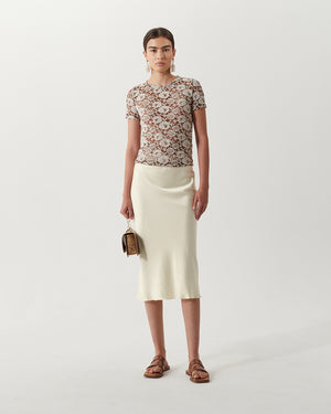Viola Skirt Silk Satin Butter
