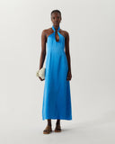 Lily Dress Silk Satin Vivid Blue