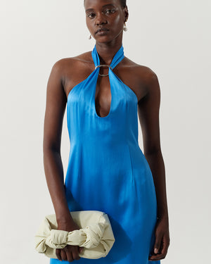 Lily Dress Silk Satin Vivid Blue