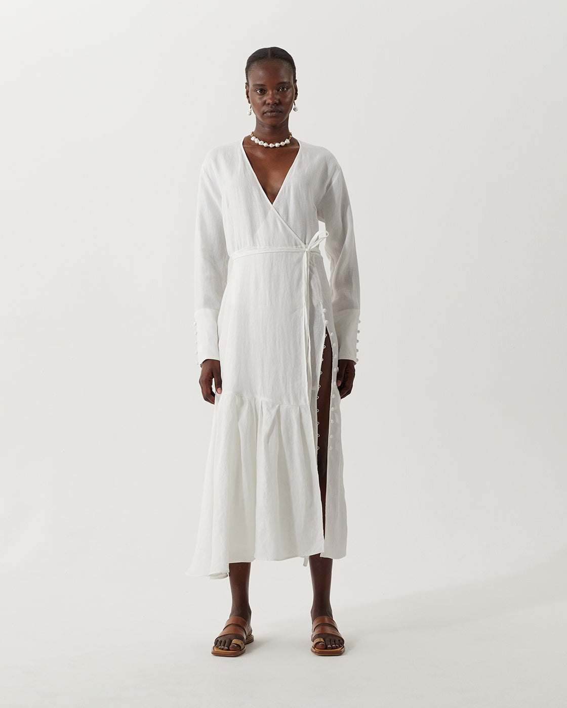 Irena Dress Linen Off-White
