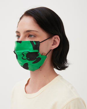 Face Covering Satin Print Green