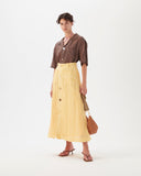 Rocco Skirt Linen Check Yellow