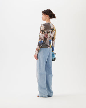 Bibi Top Mesh Print Market