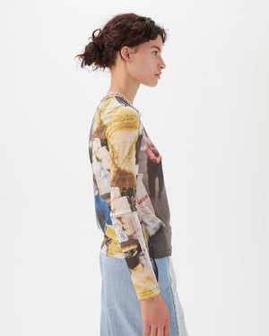 Bibi Top Mesh Print Market