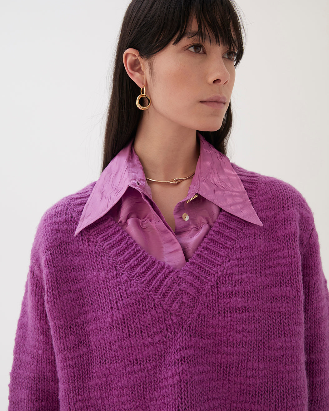 Elliot Sweater Wool Purple