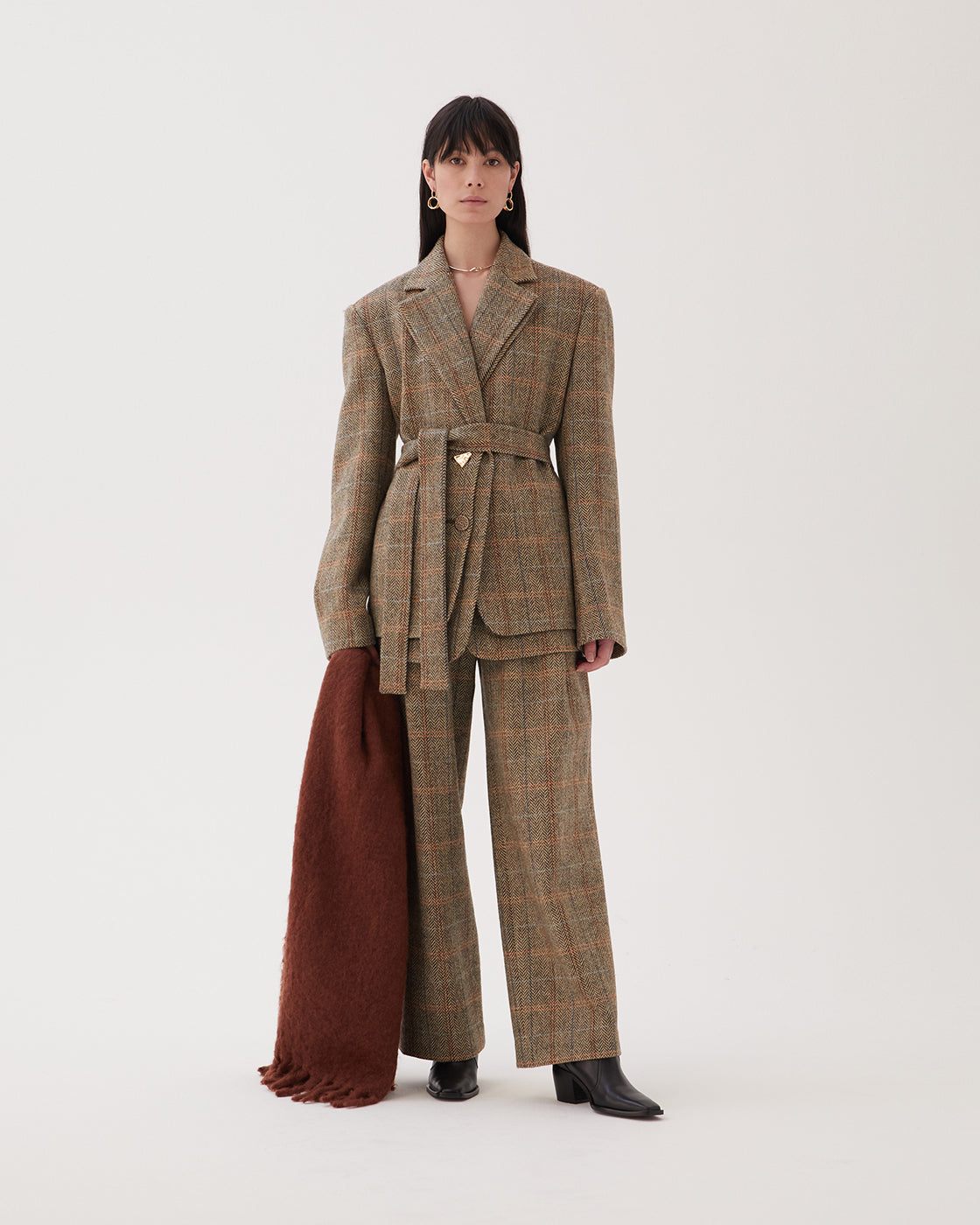 Simone Jacket Wool Herringbone Beige
