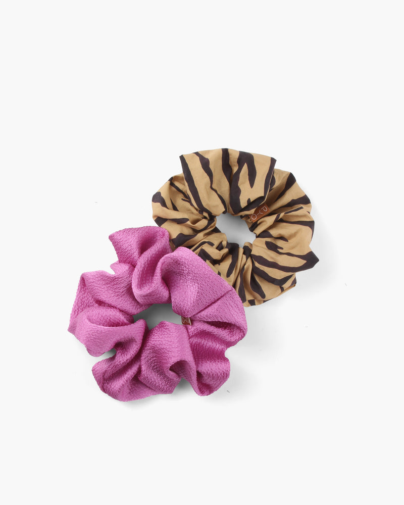 Scrunchie Set Cotton Tiger / Hammered Silk Pink – REJINA PYO