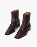 Miki Boot 35mm Crinkle Shiny Leather Dark Chocolate