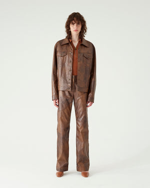 Theo Jacket Faux Leather Brown