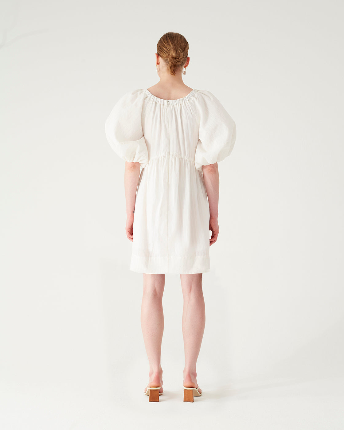 Terry Dress Cotton Blend Jacquard Off White