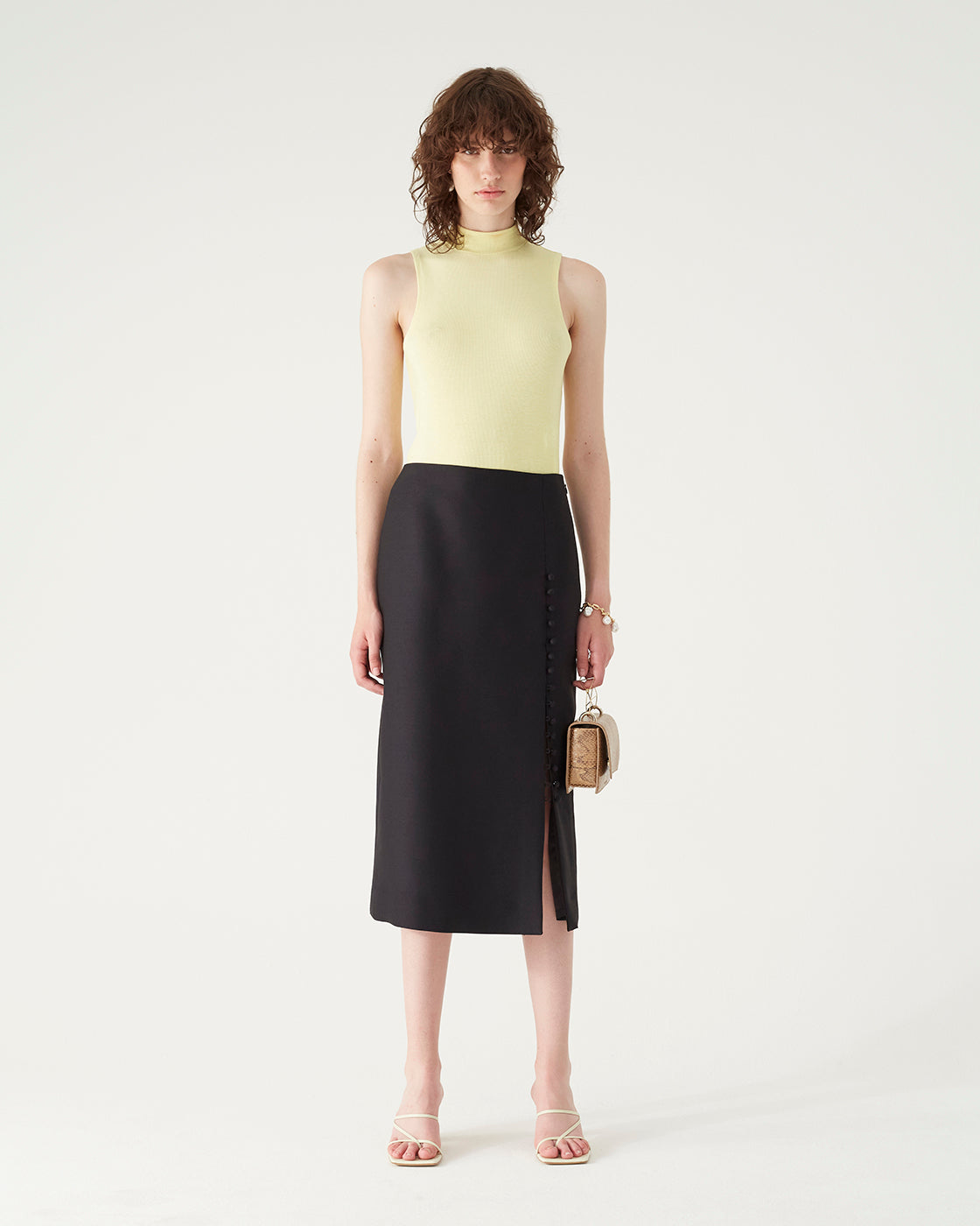 Marta Skirt Wool Silk Blend Black