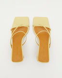 Harley Heeled Sandal 65mm Crinkle Butter Yellow