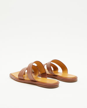 Larissa Flat Sandal 10mm Leather Brown